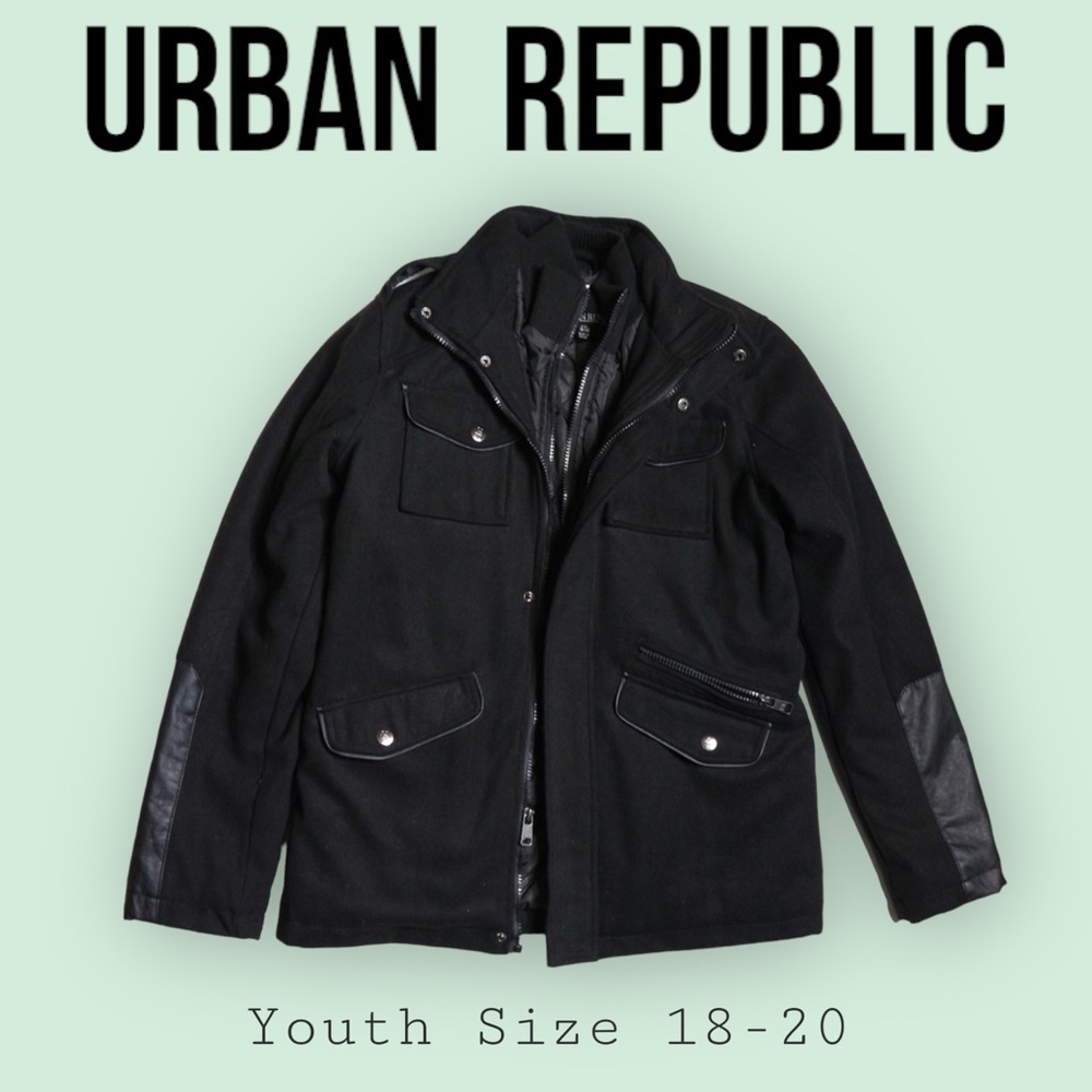 Urban Republic techno shell hooded jacket. Youth size 18-20.